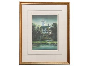 Nancy Ricker Rhett  Pencil Signed And Numbered Lighthouse Watercolor