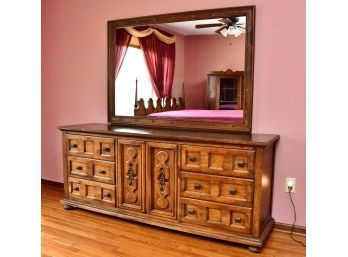 Oak Dresser With Mirror