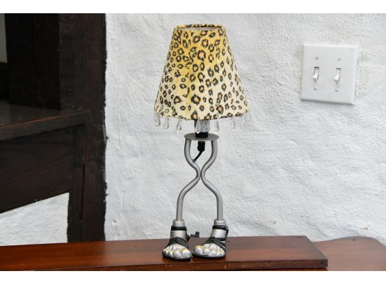 Fun Legs Lamp With Leopard Shade