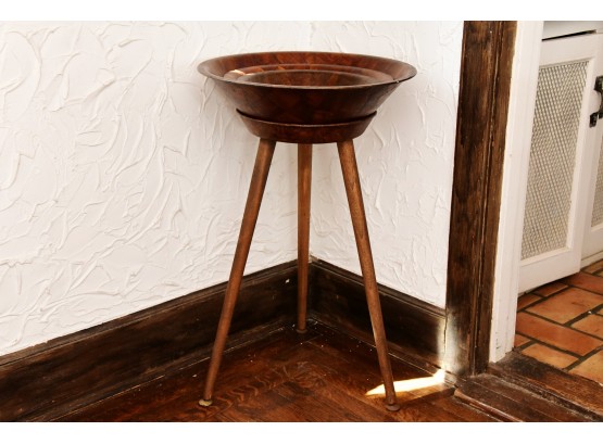 Vermillion Mid Century Modern Walnut Bowl Table