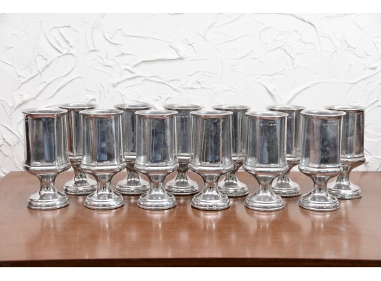 Set Of 12 Wilton Pewter Drinking Goblets