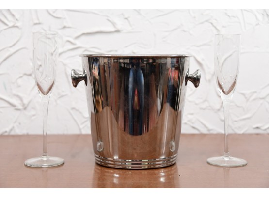 Champagne Bucket With Dom Perignon Flutes