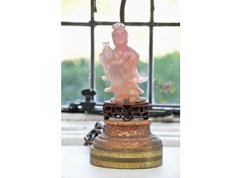 Antique Pink Jade Lamp