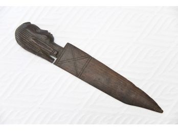 18th Century Hand Carved African Wooden Dagger