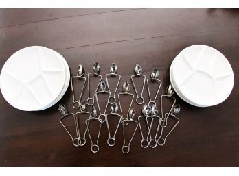 Escargot Dinner Set With 12 Holders And 8 Dishes