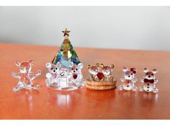 Collection Of Crystal Bears And Figurines