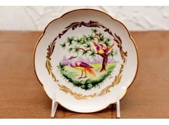 Limoges Hand Painted Gold Leaf Bird Plate