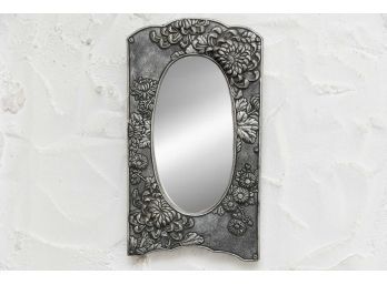 Art Nouveau Embossed Oval Wall Mirror