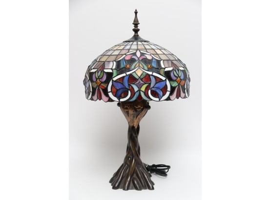 Leaded Stained Glass Tiffany Style Lamp 3