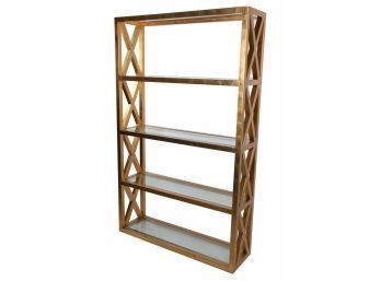 Clifton 'X' Etagere World's Away Gold Leaf Unit Paid $3700