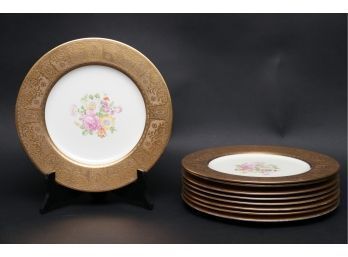 Set Of 9 White And Gold Plates By Kotimsky And Tuchman