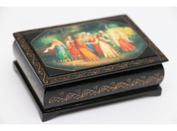 Hand-painted Soviet Russia Black Lacquer Box