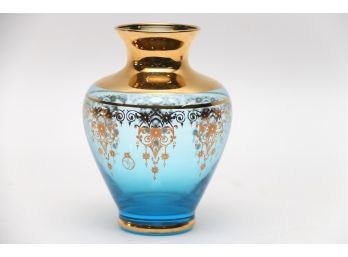 Blue Vase With Gold Trim