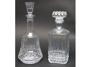 Pair Of Crystal Decanters Including Cristal D'arques And Samobor