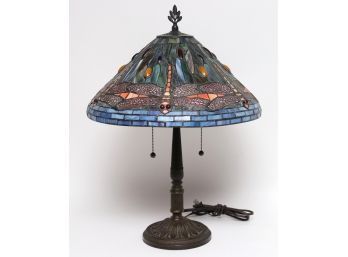 Dragonfly Tiffany Style Stained Glass Lamp