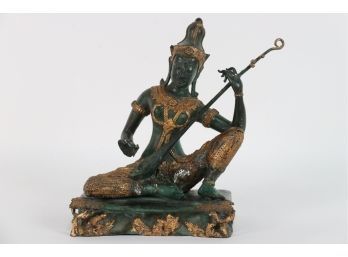 Tibetan Gilt Bronze Sarawati Statue
