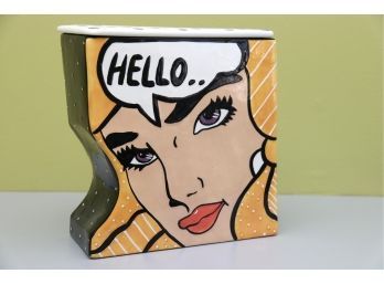 Comic Woman 'Hello...' Porcelain Box