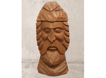 Hand Carved Mountain Man Face Mask Wall Hanging