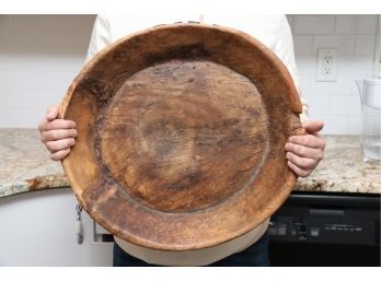 Large Antique Primitive Wooden Bowl