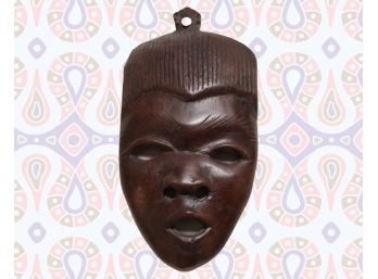 Hand Carved African Mask Wall Hanging