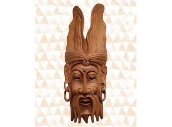 Hand Carved Traditional Chinese Warrior Mask