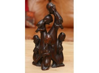 Nude Musicians Hand Carved African Sculpture Artist Signed