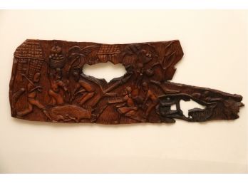Carved Wood Tribal Wall Hanging