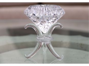 Waterford Crystal Diamond On Lucite Stand