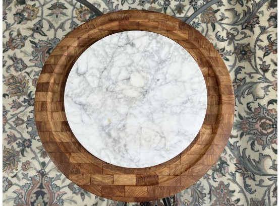Dansk Teak Wood And Marble Serving Platter