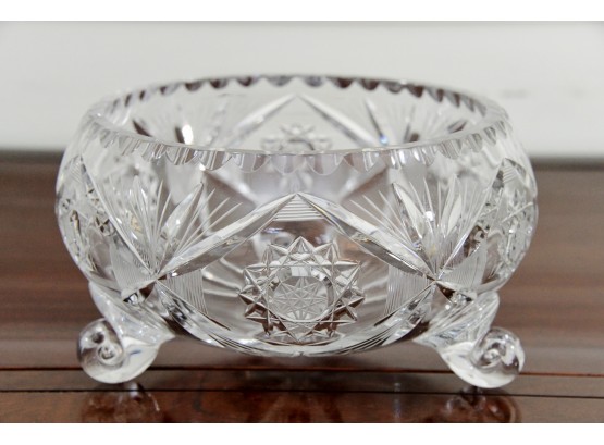 Vintage Lead Crystal Footed Bowl