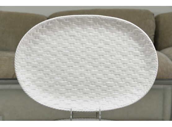 White Porcelain Basketweave Neuwirth Platter
