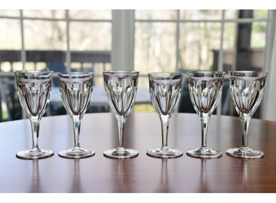 6 Crystal White Wine Glasses