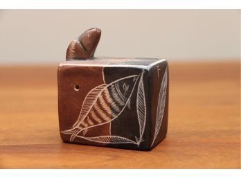Hand Carved African Hidden Fish Trinket Box