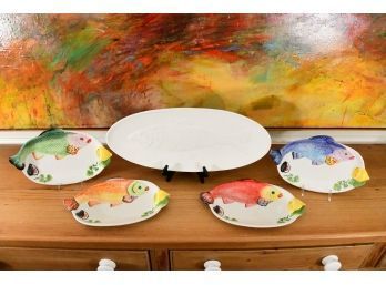 William Sonoma Fish Platter And Plates