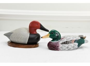 Pair Of Hand Carved Duck Decoys