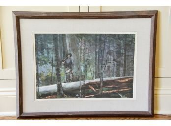 Hunter In The Woods Watercolor Print