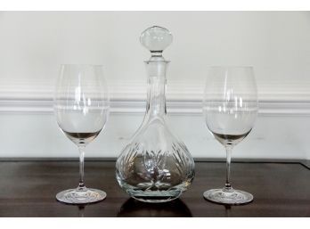 Decanter With Pair Of Balloon Wine Glasses