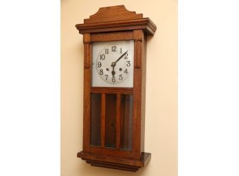 Antique Tiger Oak Wall Clock