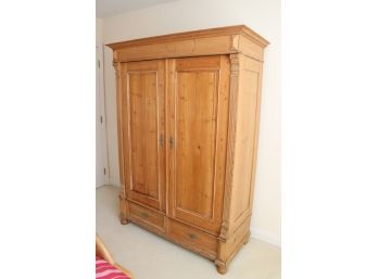 A Fine Knotty Pine Armoire With Pine Plank Back