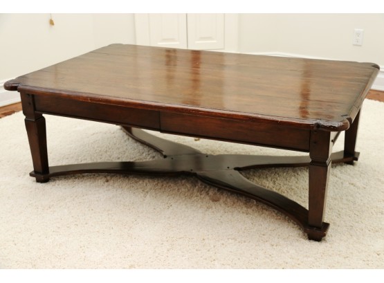 Distressed Wood Rectangular Coffee Table