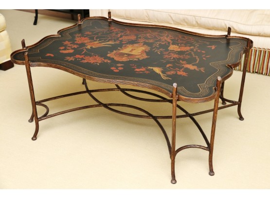 Stunning Black Chinoiserie Coffee Cocktail Table By Dennis & Leen
