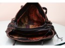 Carlos Falchi Black Rich Grain Leather Handbag