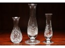 Trio Of Petite Crystal Bud Vases  Including Stuart