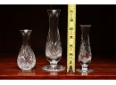 Trio Of Petite Crystal Bud Vases  Including Stuart
