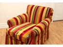 Edward Ferrel Striped Club Chair With Matching Custom Pillow