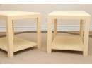 A Pair Of Linen Wrapped Mid Century Tables