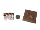Vintage Hair Pin, Brooch, And Mirror