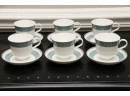 Set Of 6 Christofle Torsada Coffee Cups And Saucers