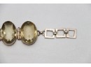Sterling Silver Toggle Clasp Chunky Amber Stone Bracelet