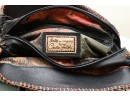 Carlos Falchi Black Rich Grain Leather Handbag